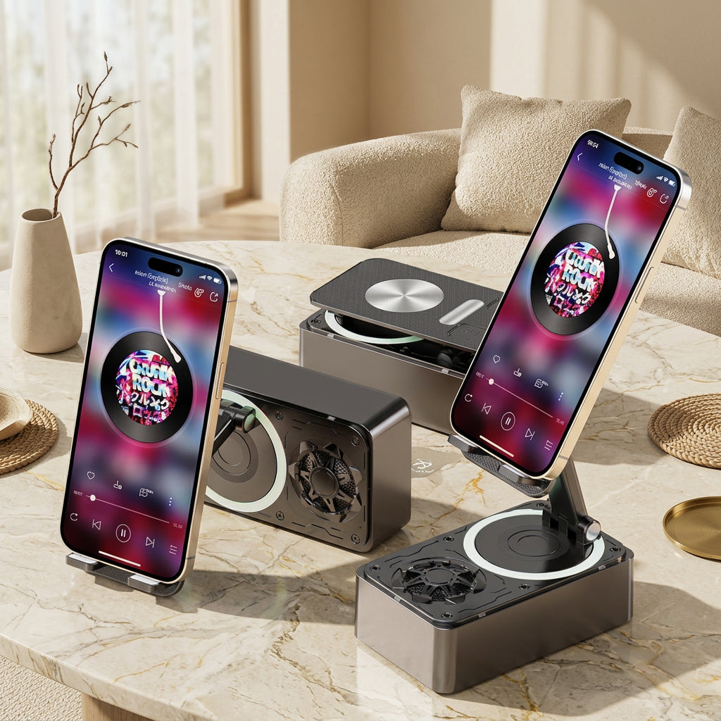 3-in-1 Bluetooth Speaker with Power Bank and Phone Stand