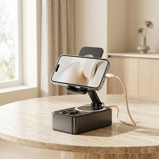 3-in-1 Bluetooth Speaker with Power Bank and Phone Stand