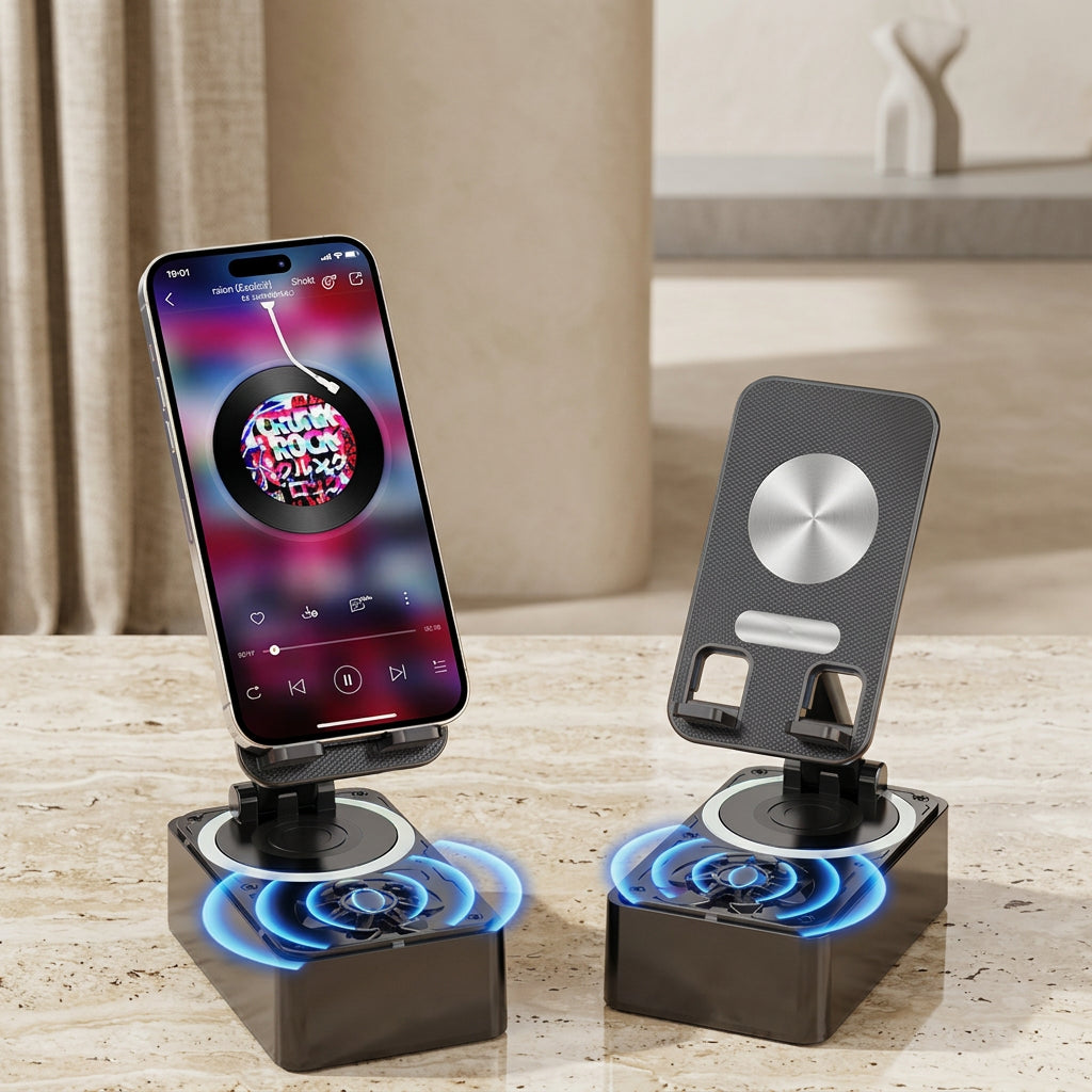 3-in-1 Bluetooth Speaker with Power Bank and Phone Stand