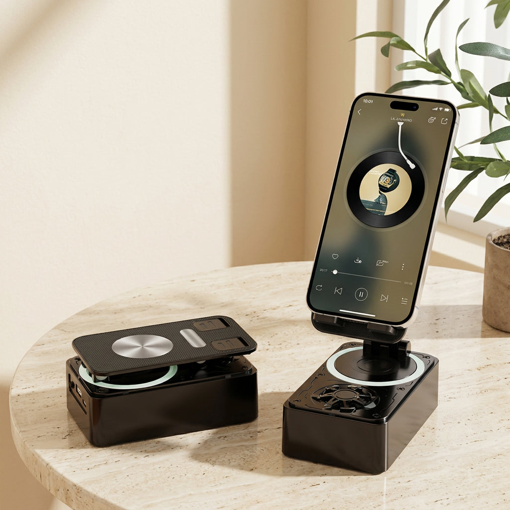 3-in-1 Bluetooth Speaker with Power Bank and Phone Stand